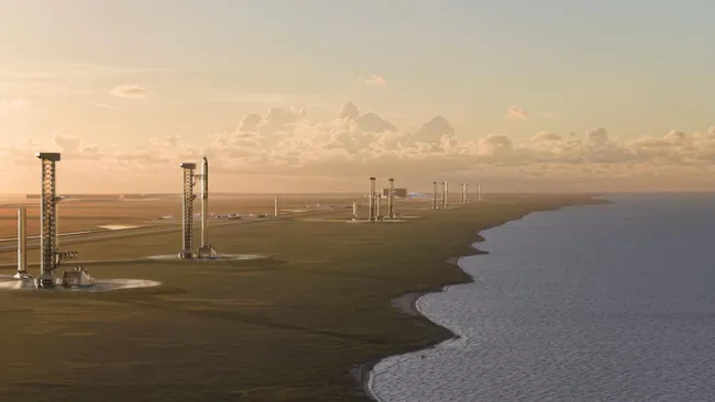 llustration of SpaceX's planned Starbase Louisiana site, which the company says will support thousands of Starship launches per year. (Image credit: SpaceX)